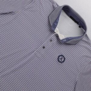 Greyson Mens XXL Purple Geometric Performance Golf Polo Shirt Short Sleeve Logo